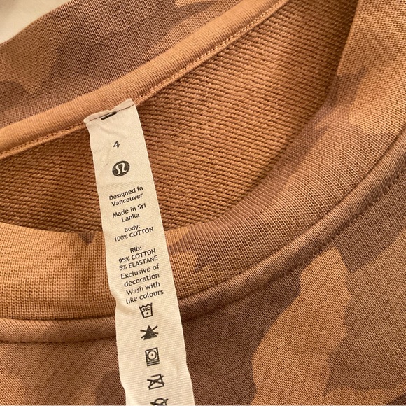 Lululemon Perfectly Oversized Crew - Size 4 - Heritage 365 Camo Beige Multi - Picture 5 of 8